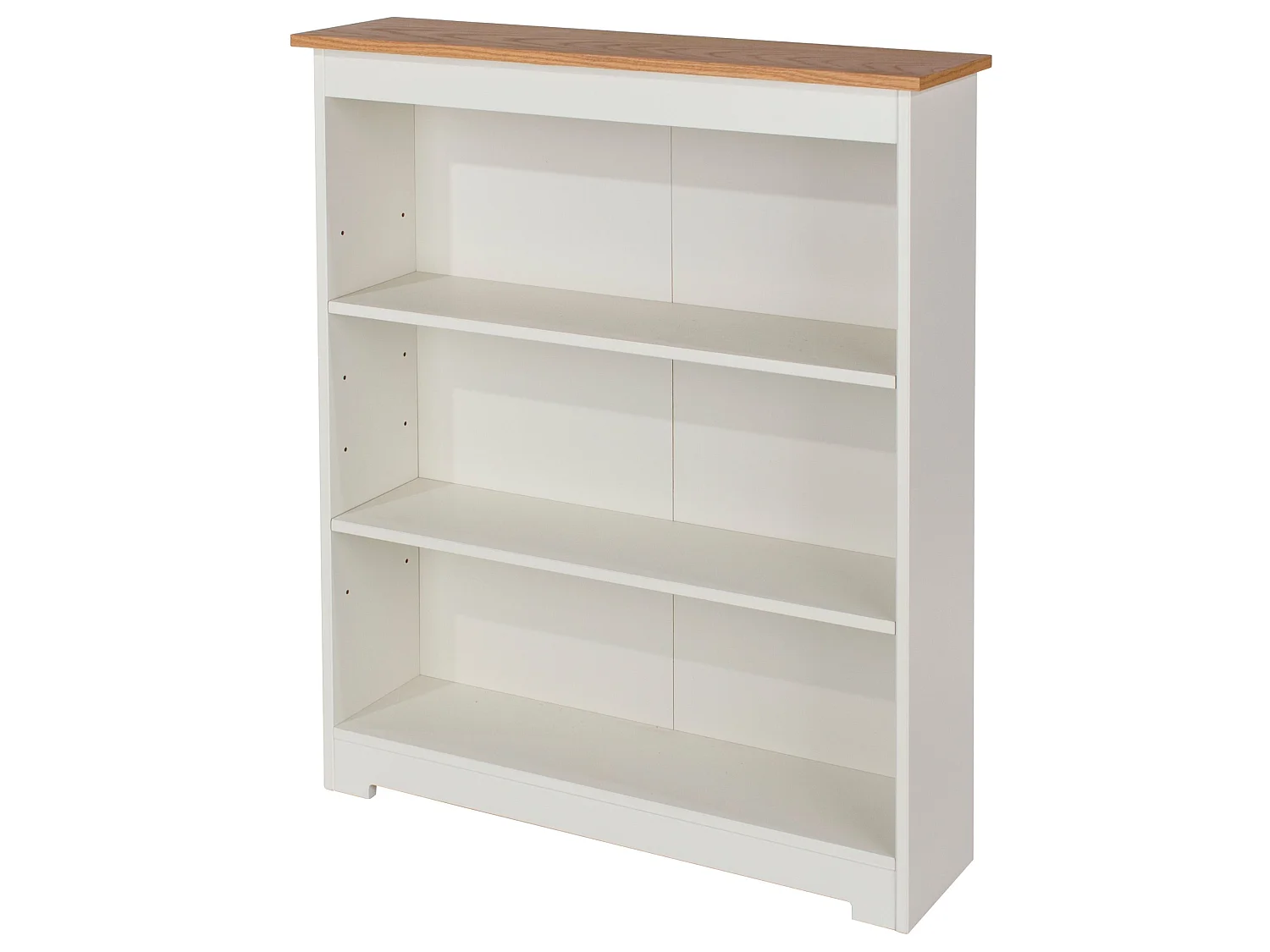 Colorado Low & Wide 3-Shelf Bookcase, White Paint