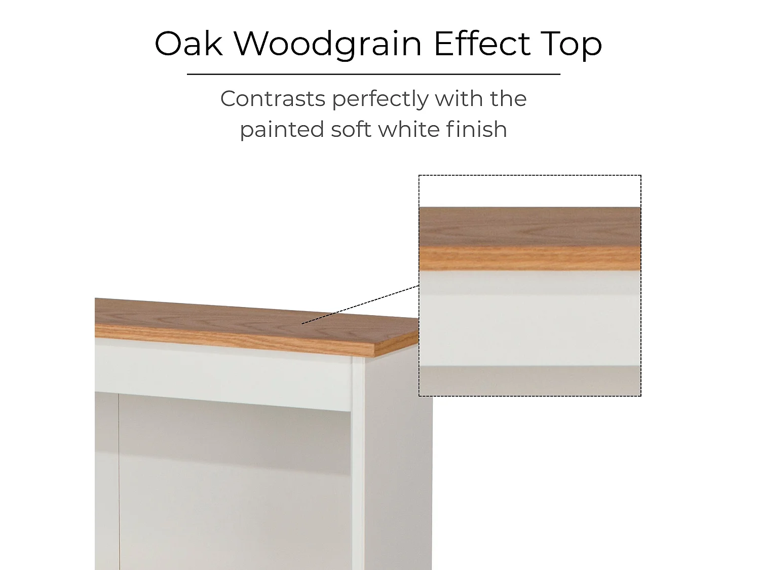Colorado Low & Wide 3-Shelf Bookcase, White Paint