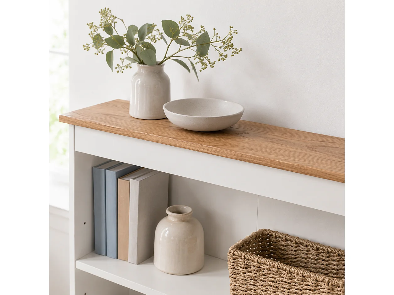 Colorado Low & Wide 3-Shelf Bookcase, White Paint