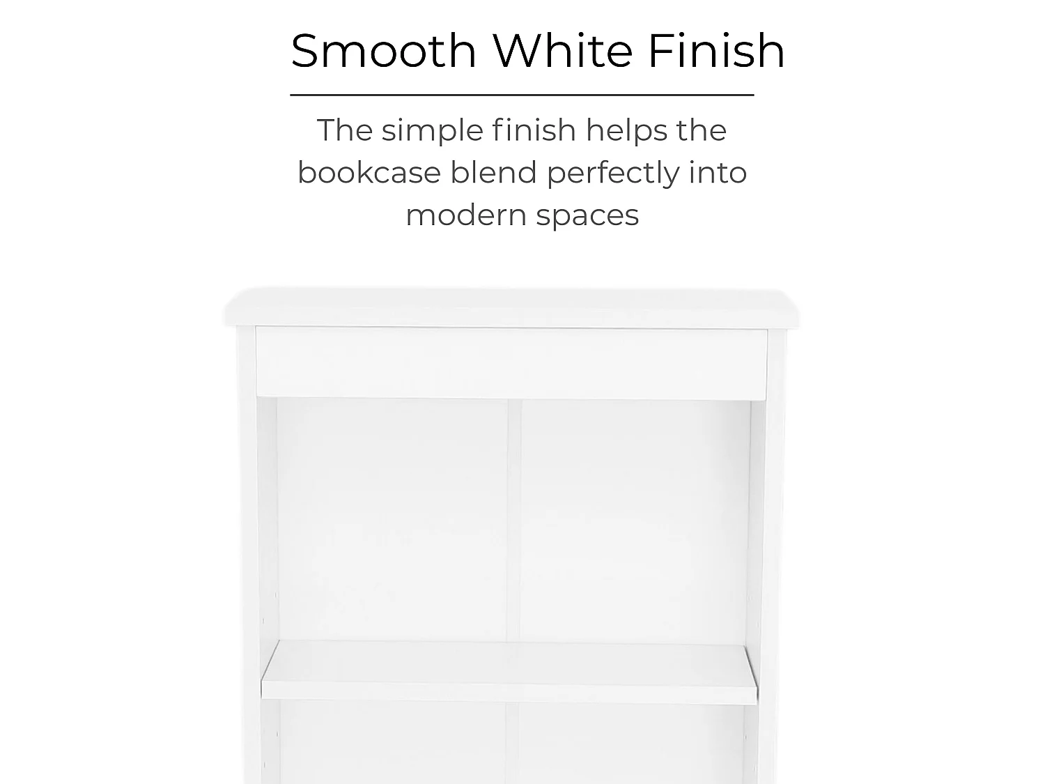 Freya Modern Low Narrow 4-Shelf Bookcase