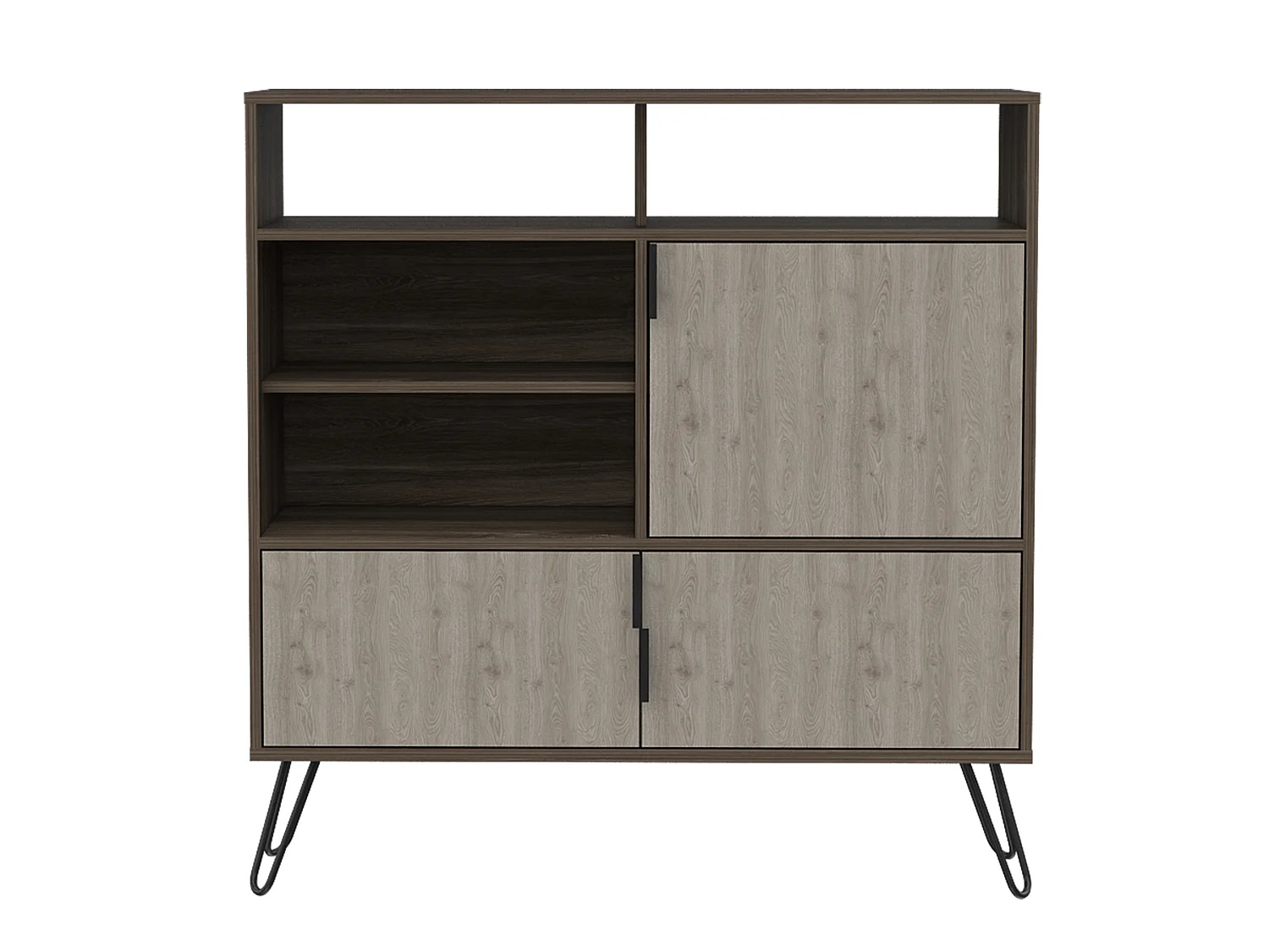 Nevada High Sideboard, 3-Drawers with Metal Hairpin Legs