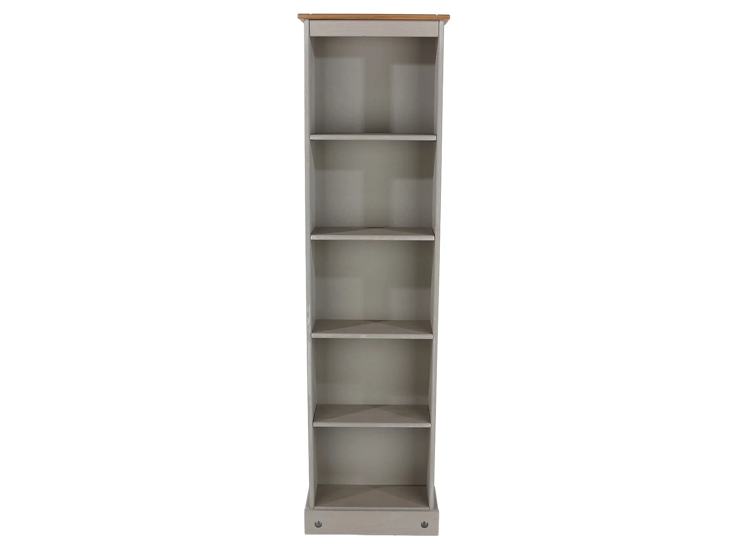Corona Tall Narrow 5-Shelf Bookcase, Solid Pine Wood