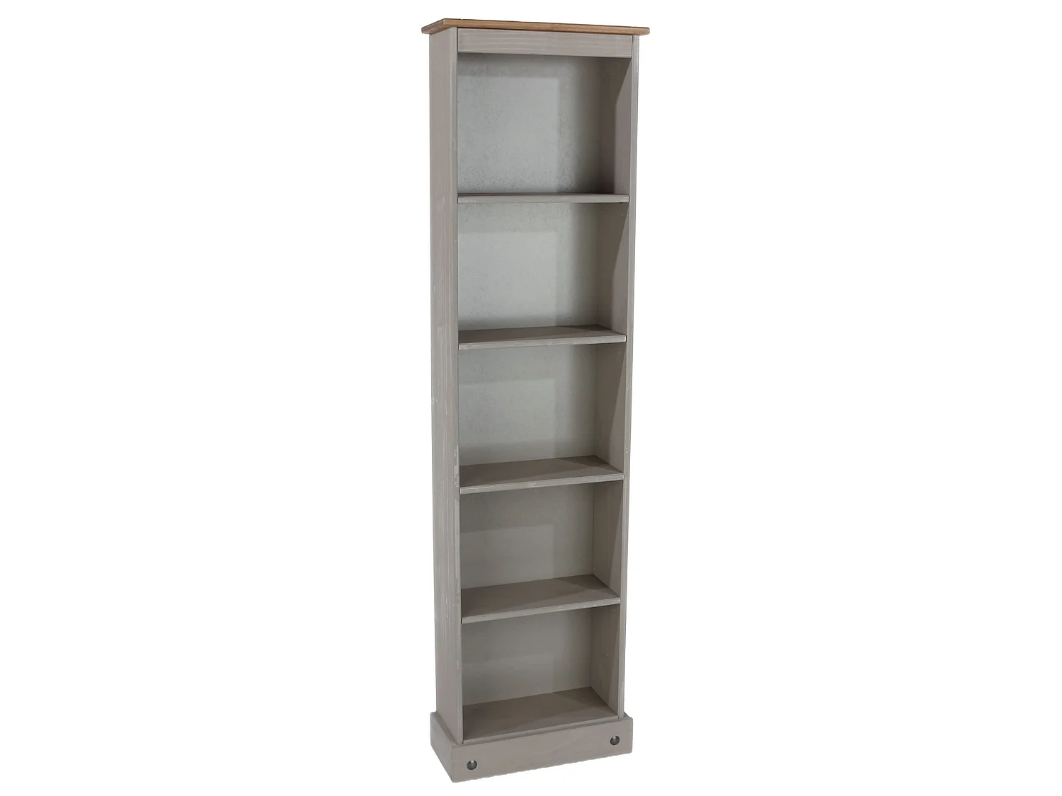 Corona Tall Narrow 5-Shelf Bookcase, Solid Pine Wood
