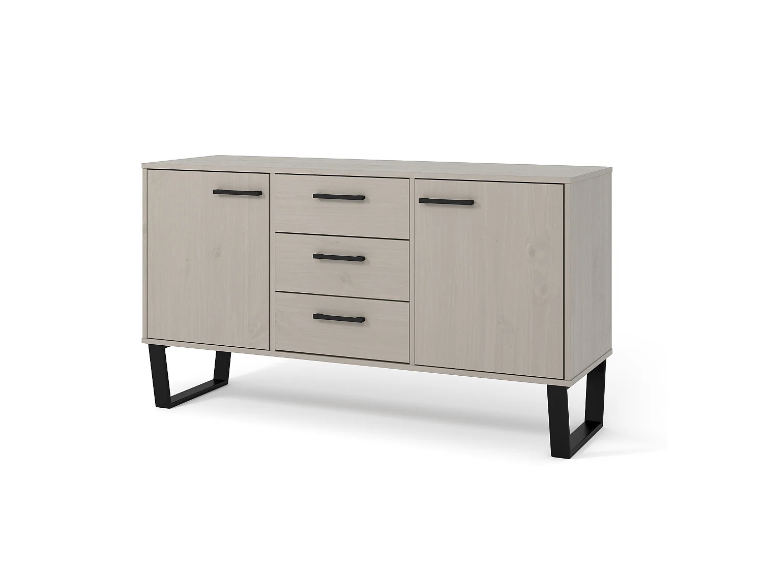 Texas Grey Medium Sideboard with 2 Doors, 3 Drawers