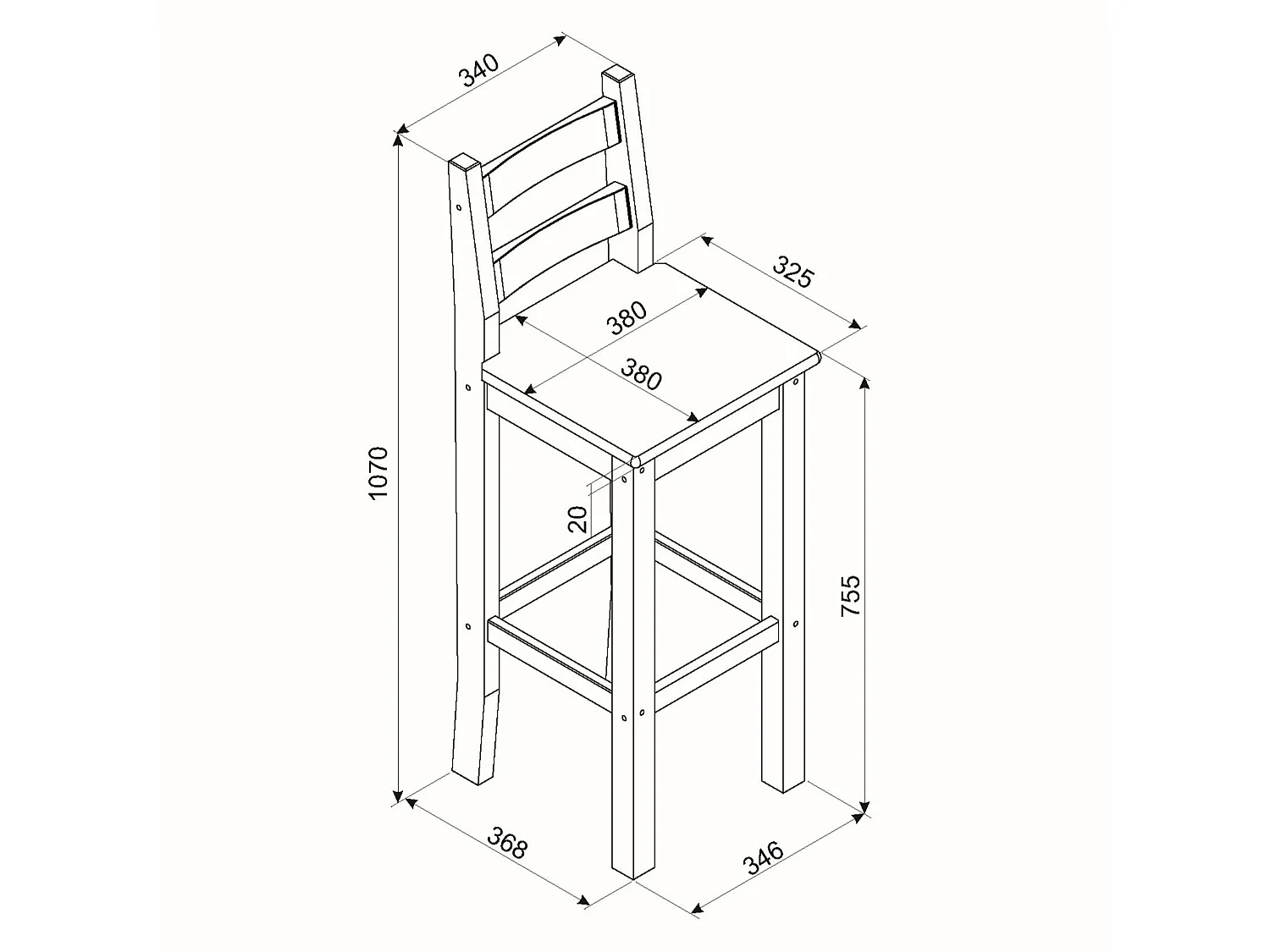 Corona Pair of High Breakfast Bar Chairs