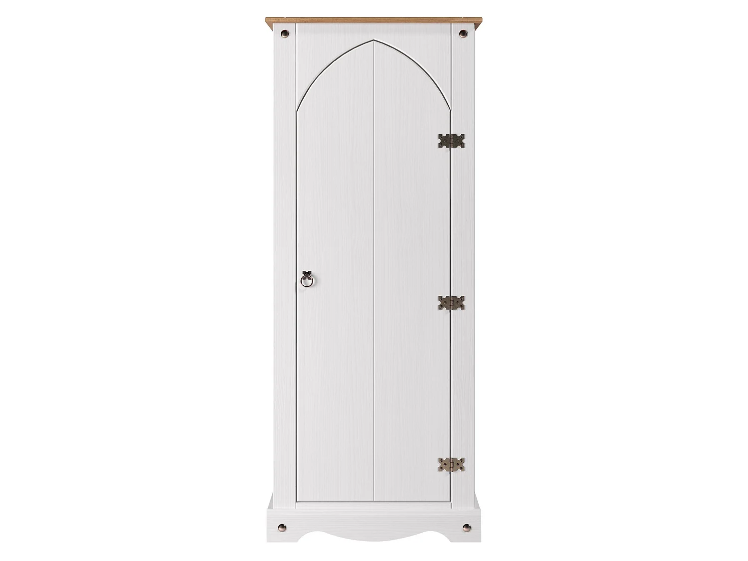 Corona Pantry Cupboard Storage Cabinet, Solid Waxed Wood