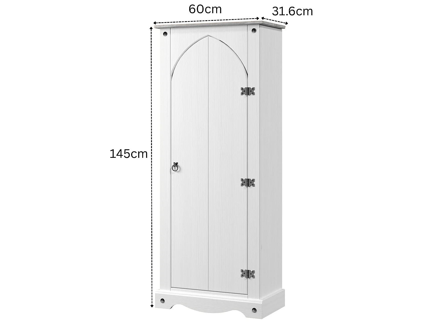Corona Pantry Cupboard Storage Cabinet, Solid Waxed Wood