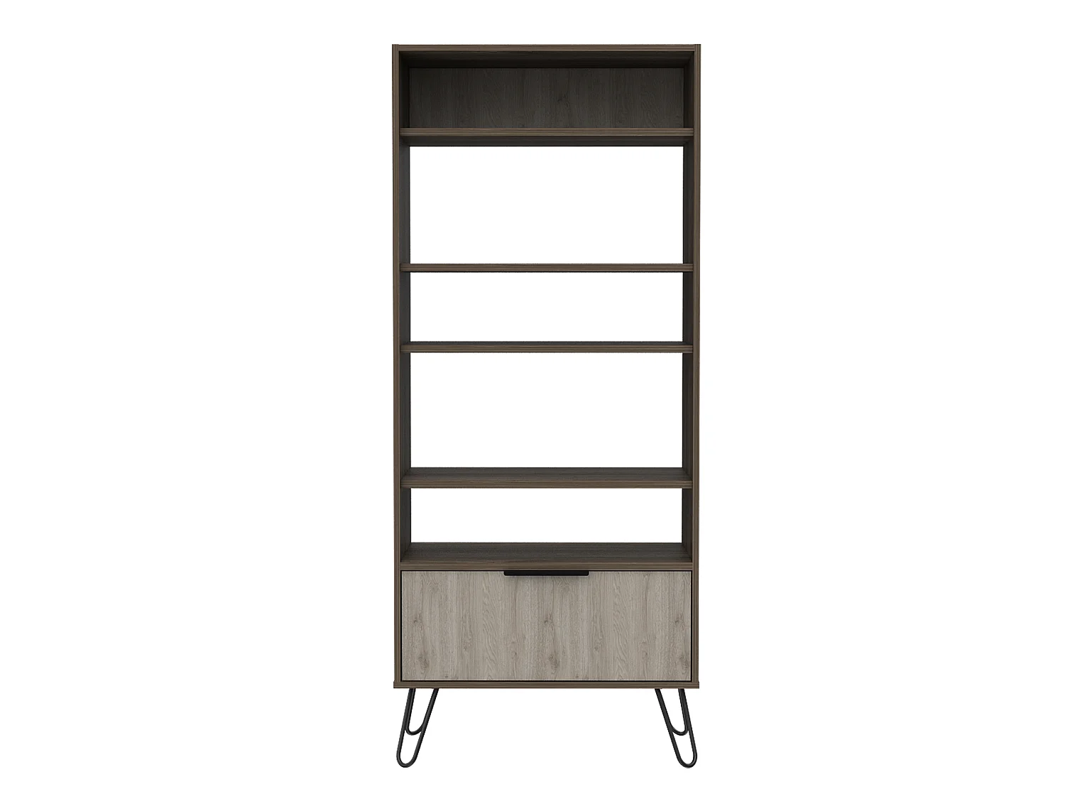 Nevada Display 5-Shelf & 1-Cabinet Bookcase with Door