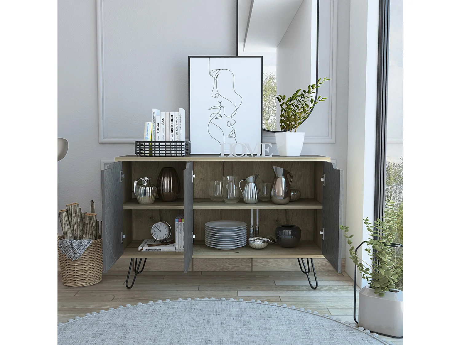 Manhattan Medium Sideboard with 3 Doors