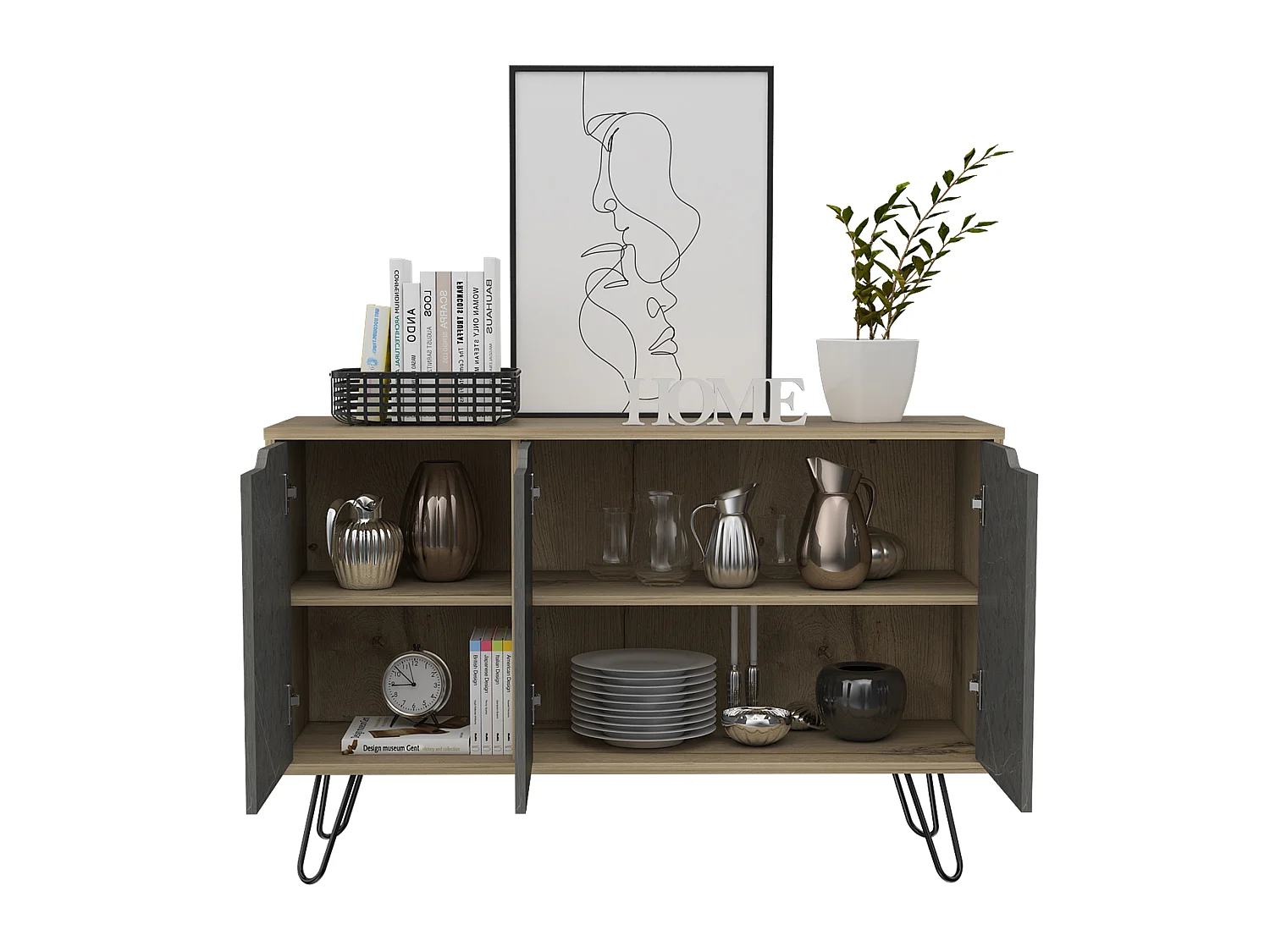Manhattan Medium Sideboard with 3 Doors