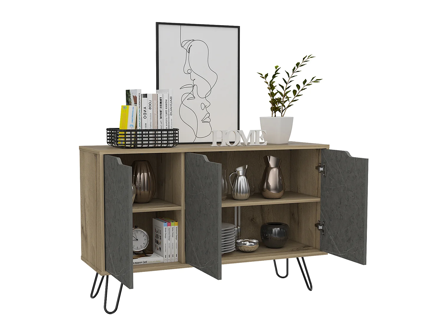 Manhattan Medium Sideboard with 3 Doors