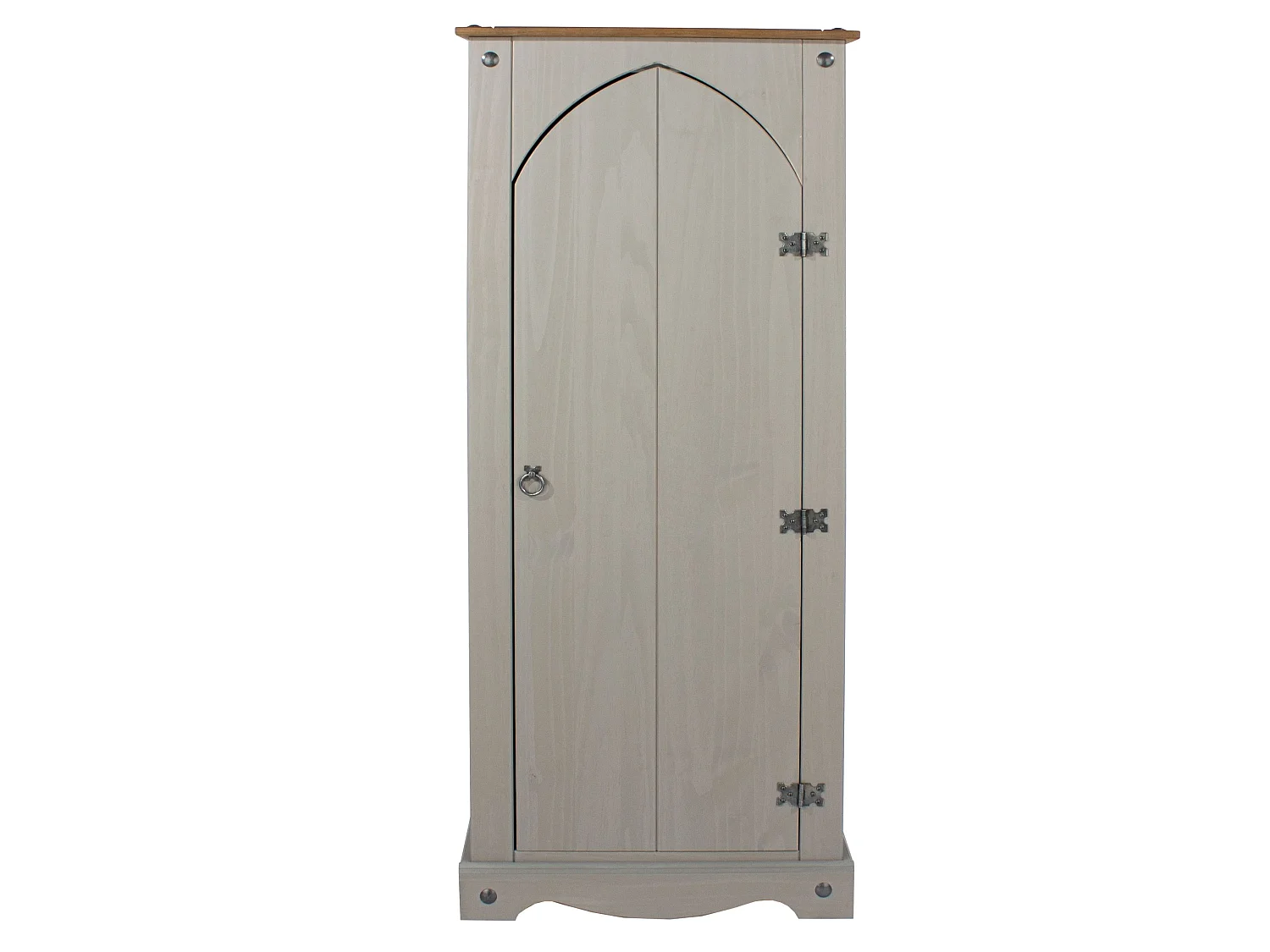 Corona Pantry Cupboard Storage Cabinet, Solid Waxed Wood