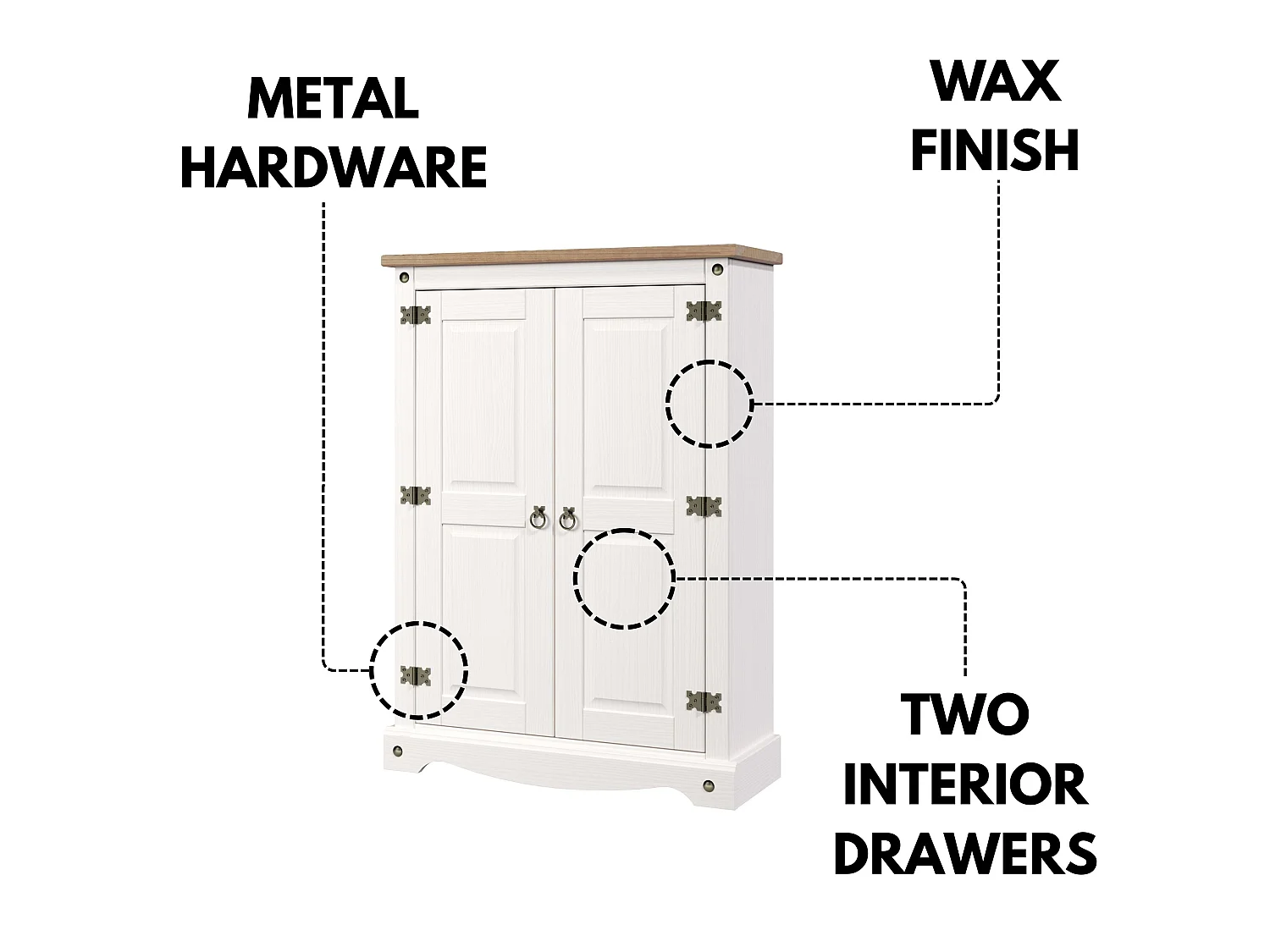 Corona White 2-Door Cupboard Unit
