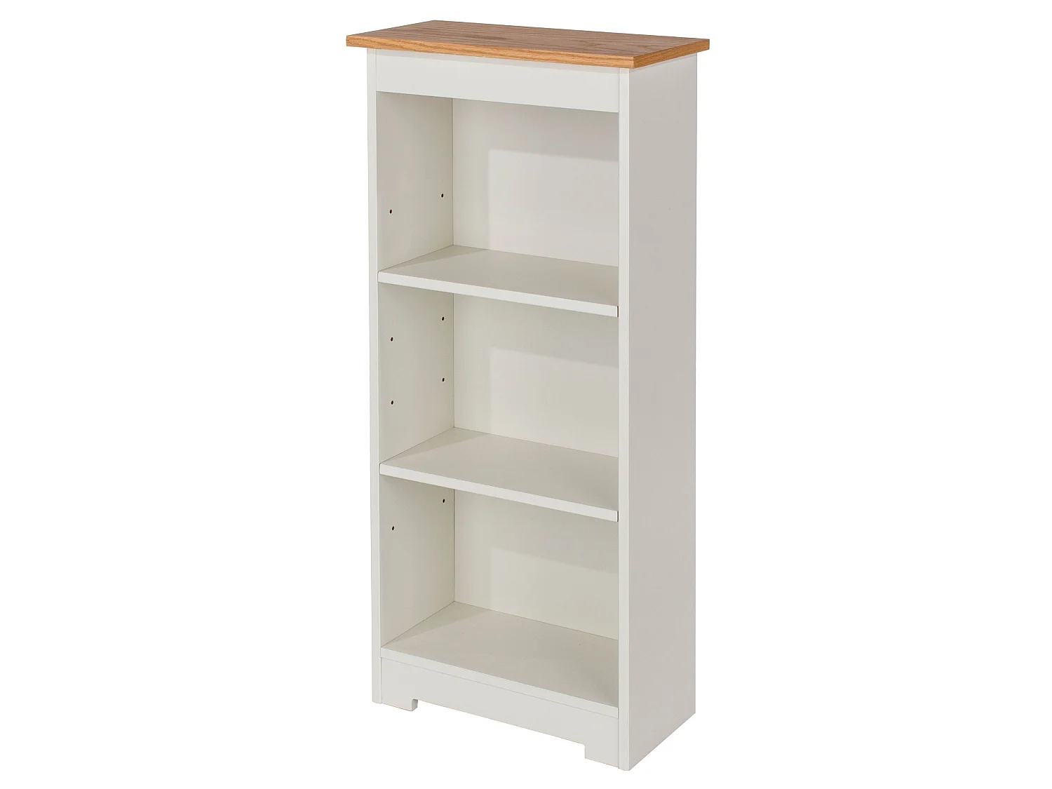 Colorado Low & Narrow 3-Shelf Bookcase, White Paint