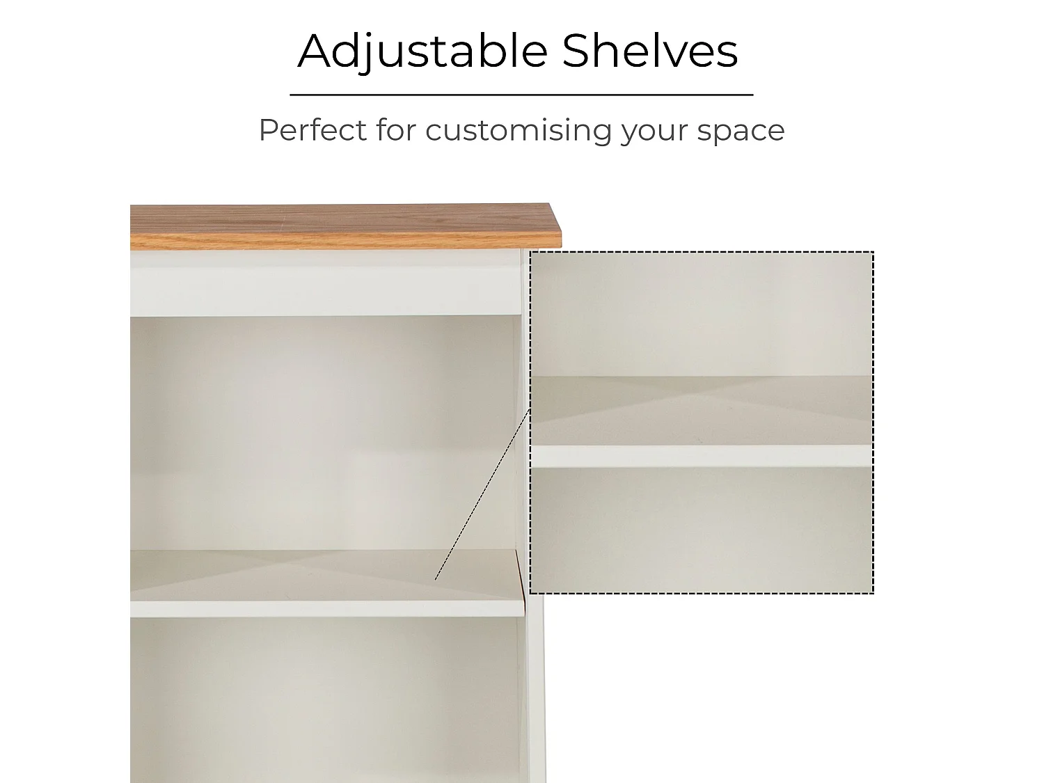 Colorado Low & Narrow 3-Shelf Bookcase, White Paint