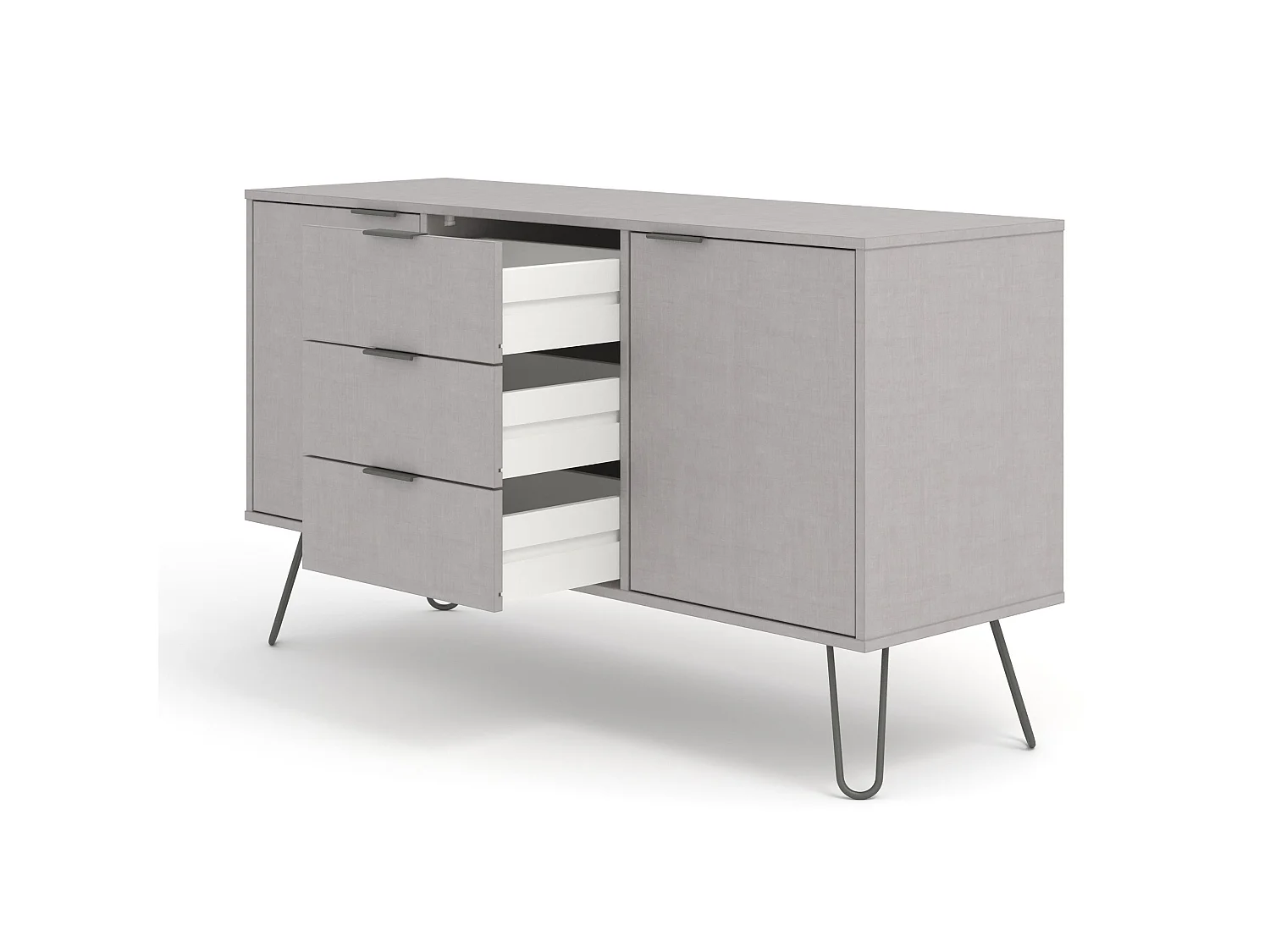 Augusta Grey Medium Sideboard with 2 Doors, 3 Drawers