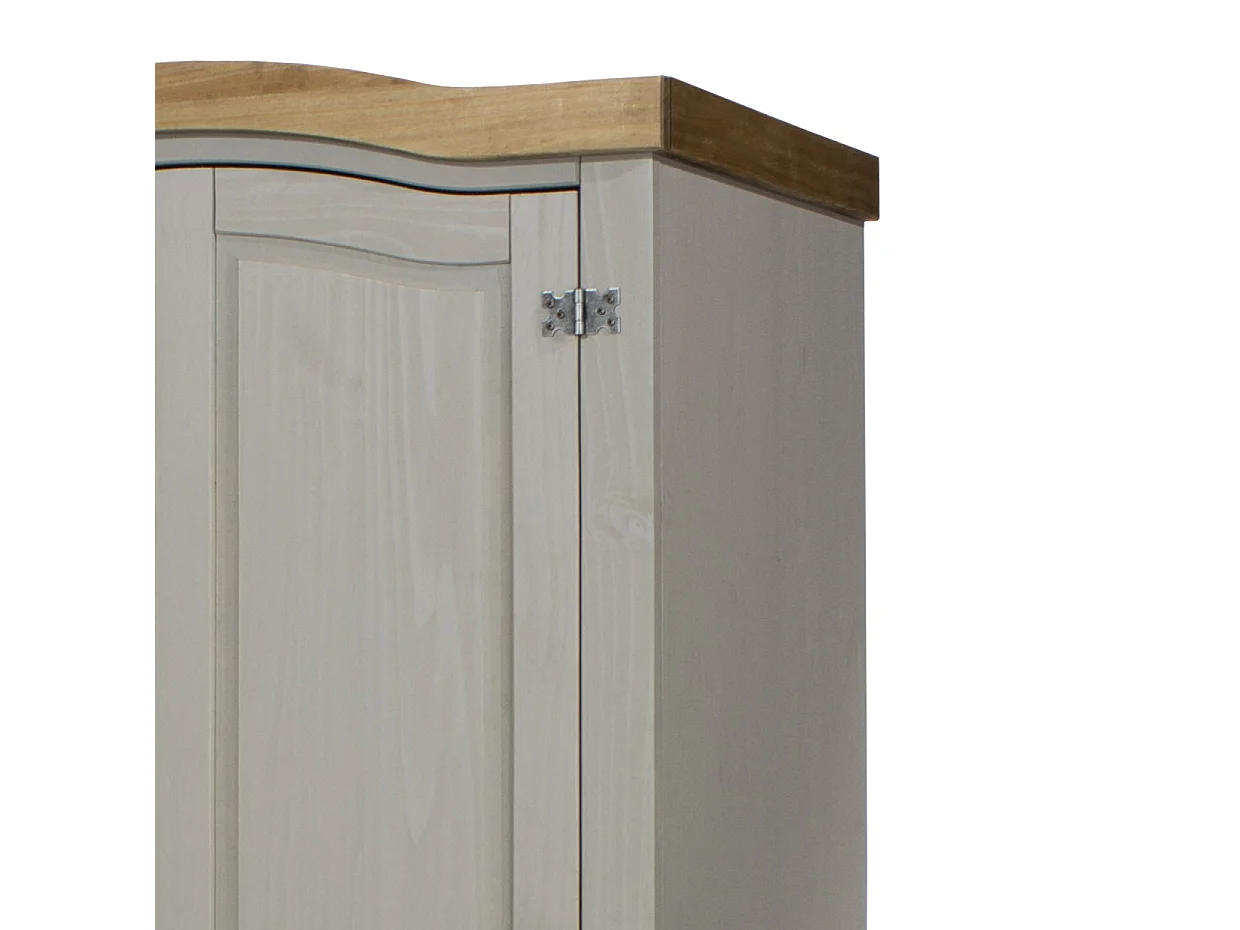 Corona 2-Drawer Rustic Wardrobe, Hanging Rail & Top Shelf