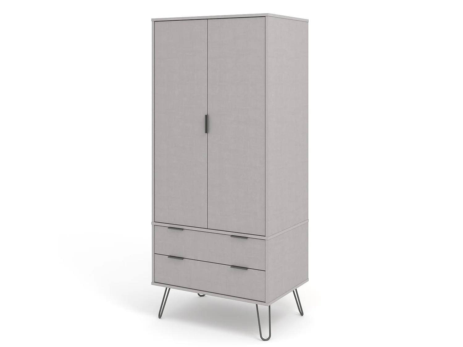 Augusta 2-Door, 2-Drawer Wardrobe, Industrial Finish