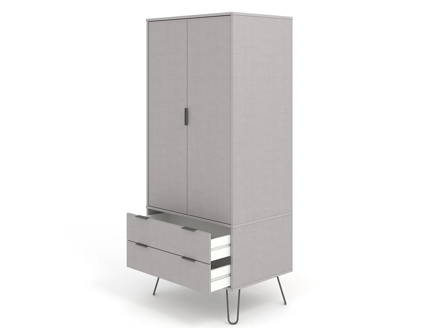 Augusta 2-Door, 2-Drawer Wardrobe, Industrial Finish