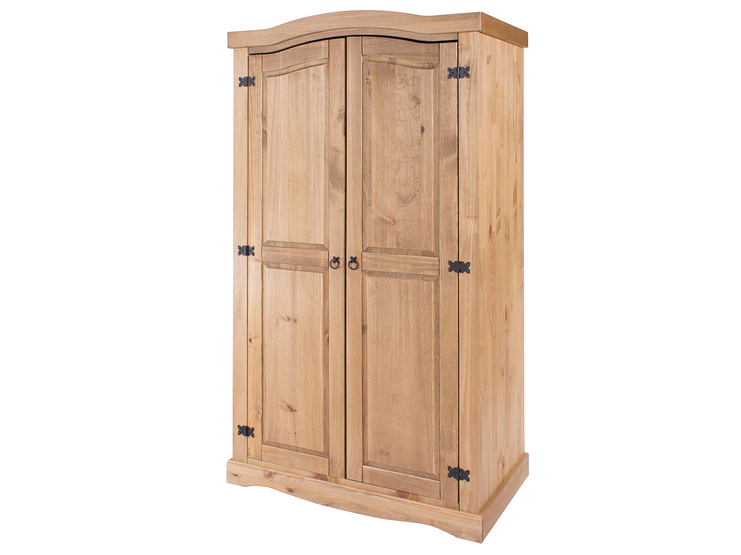 Corona 2-Drawer Rustic Wardrobe, Hanging Rail & Top Shelf