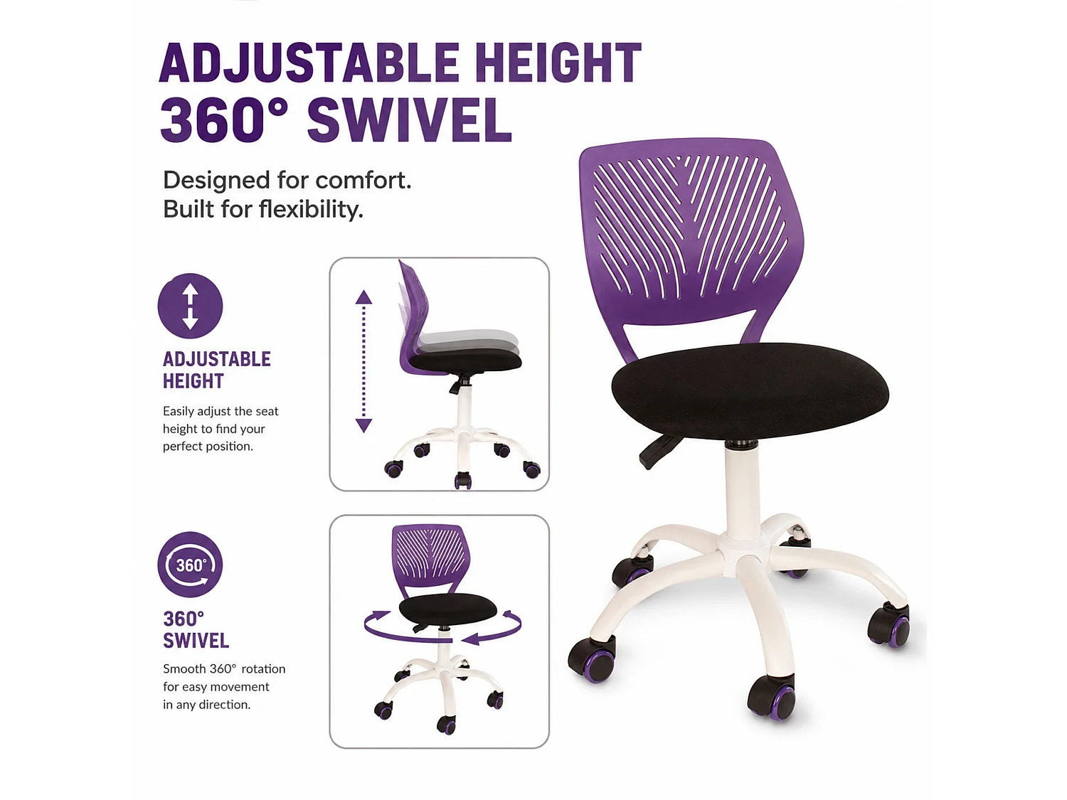 Teenage Desk Chair for Homework, Gaming, Office