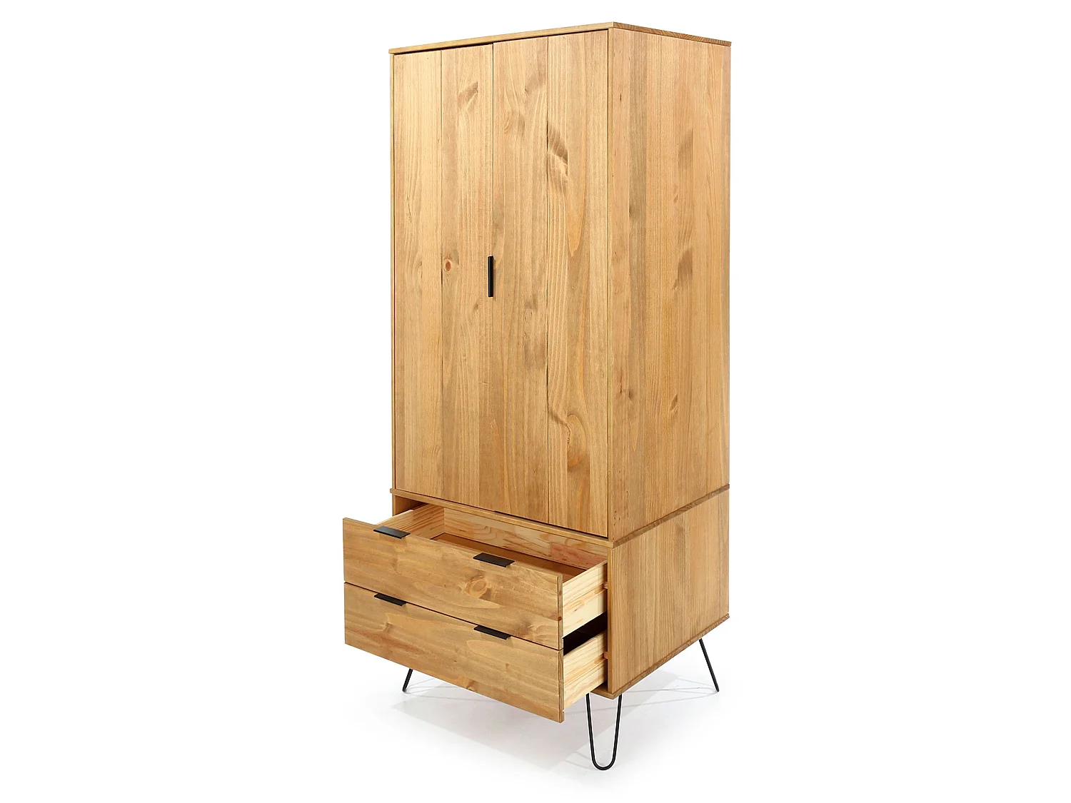 Augusta 2-Door, 2-Drawer Wardrobe, Industrial Finish