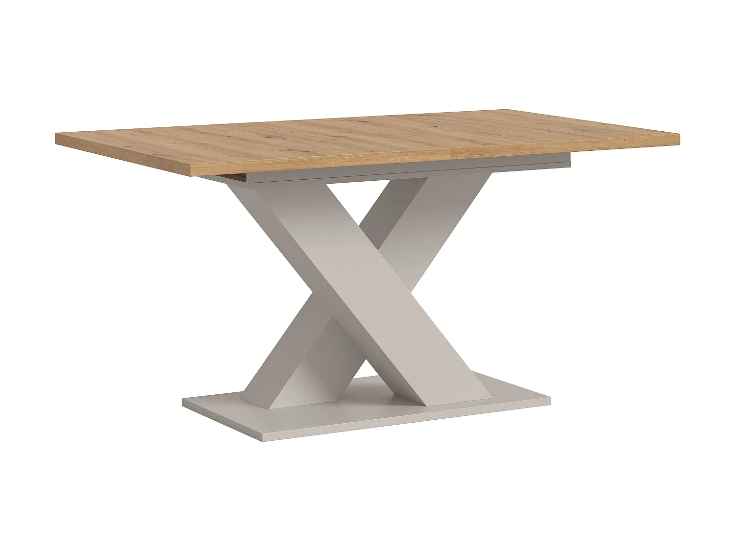 Table de salle à manger MOTION (lxhxp : env. 150x76x90 cm) avec plateau  aspect chêne/ pied en X  cachemire