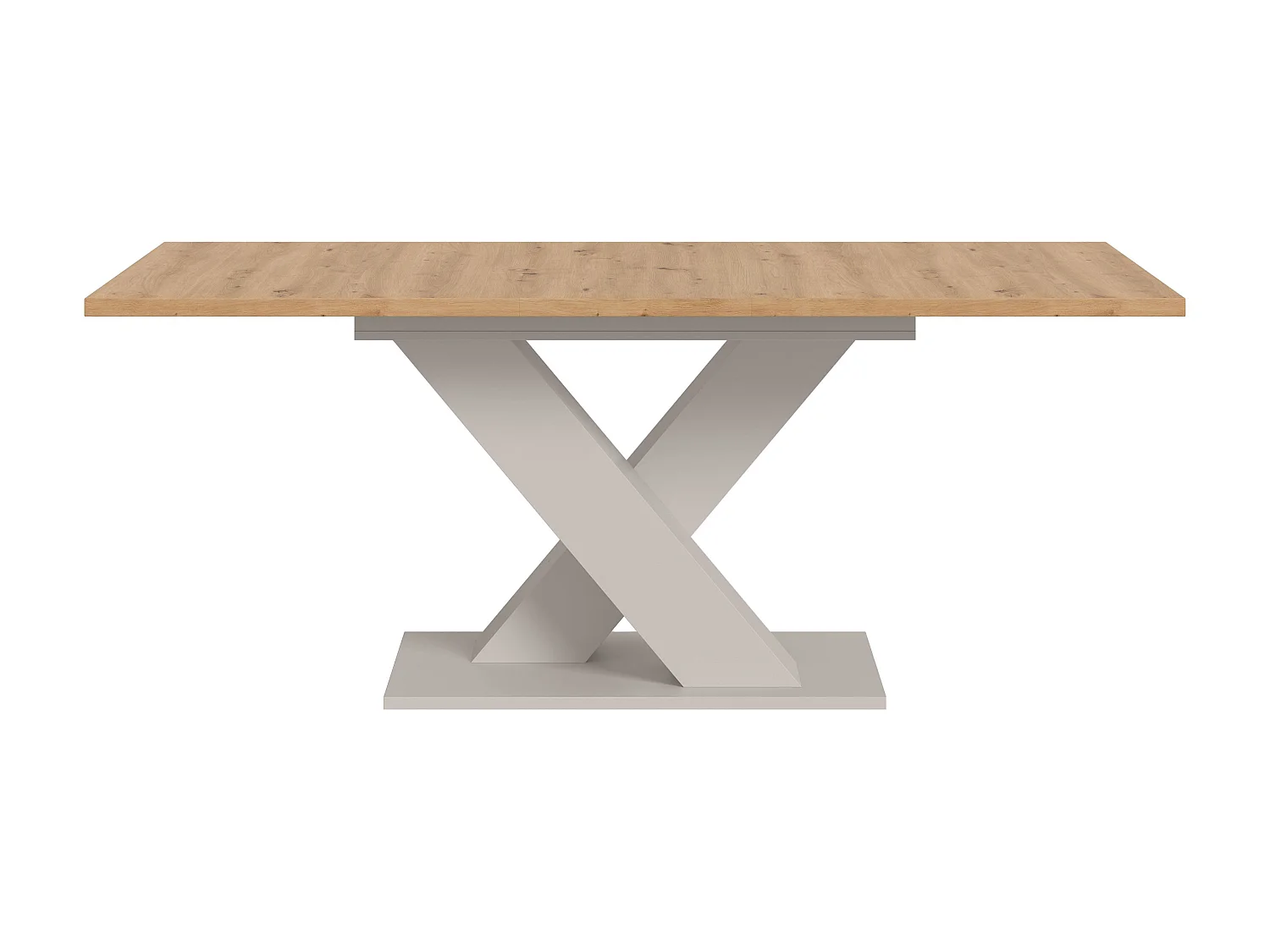 Table de salle à manger MOTION (lxhxp : env. 150x76x90 cm) avec plateau  aspect chêne/ pied en X  cachemire