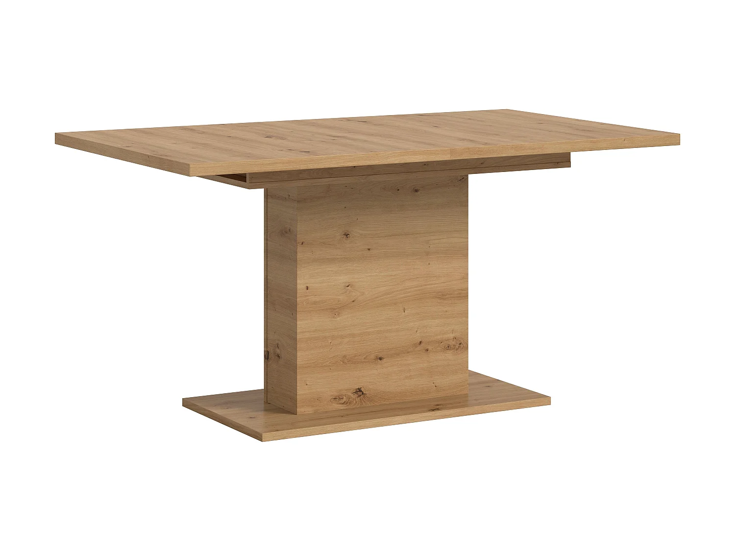 Table de salle à manger MOTION (lxhxp : env. 150x76x90 cm) avec plateau / pied central aspect chêne oak