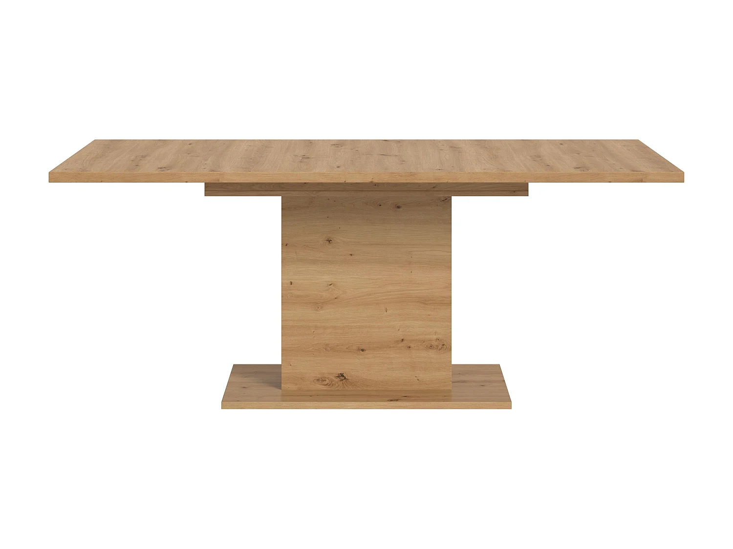 Table de salle à manger MOTION (lxhxp : env. 150x76x90 cm) avec plateau / pied central aspect chêne oak