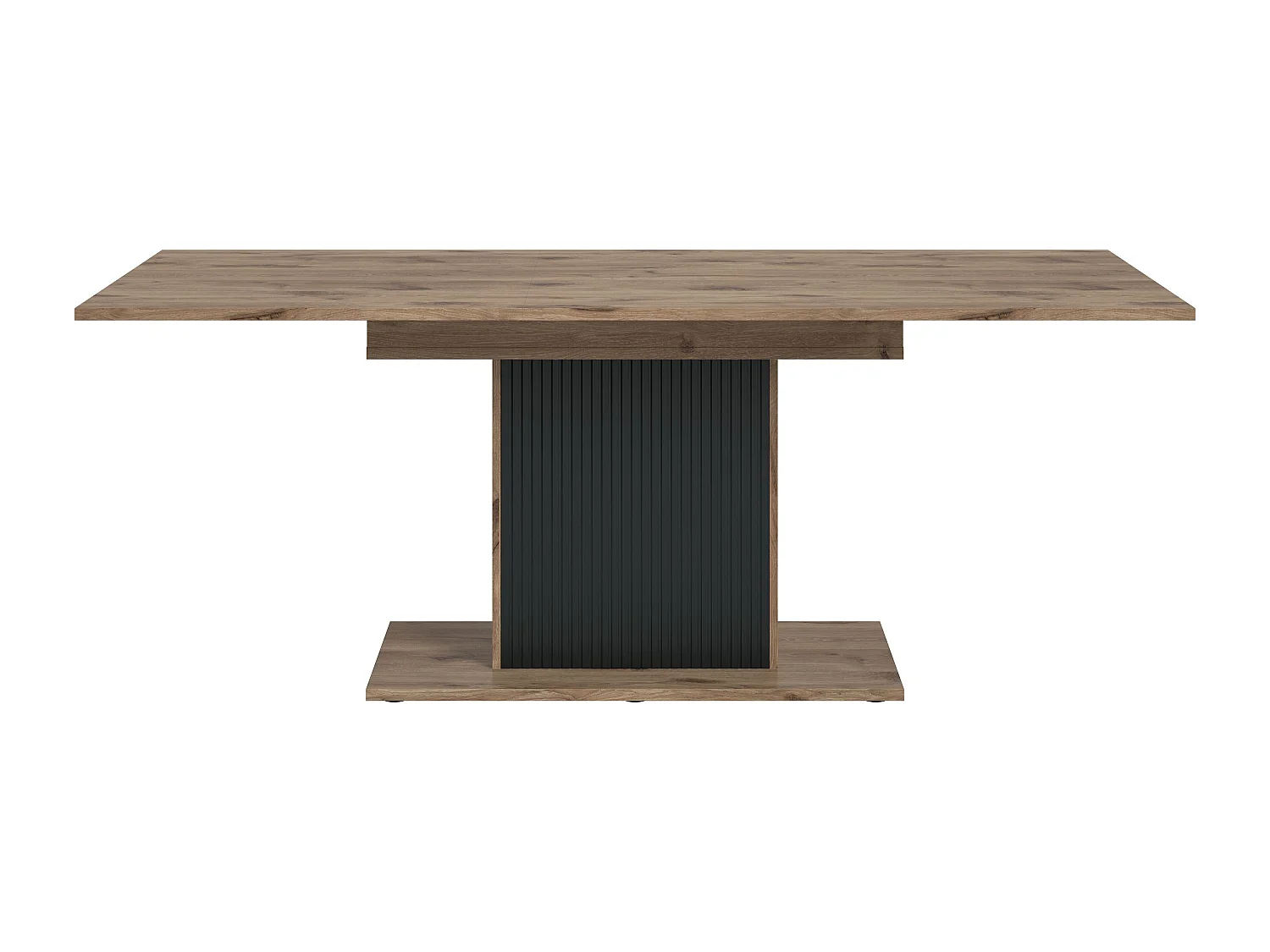 Table de salle à manger CHESS   (lxhxp : env. 160x75x90 cm) avec plateau  chêne nox  /pied noir