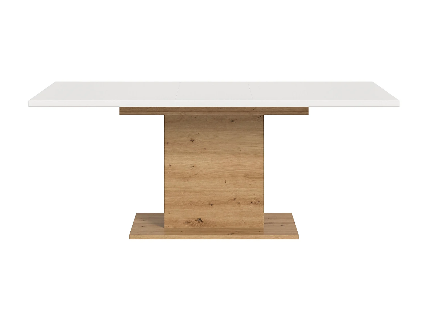 Table de salle à manger MOTION (lxhxp : env. 150x76x90 cm)  avec plateau  blanc /pied central chêne artisan