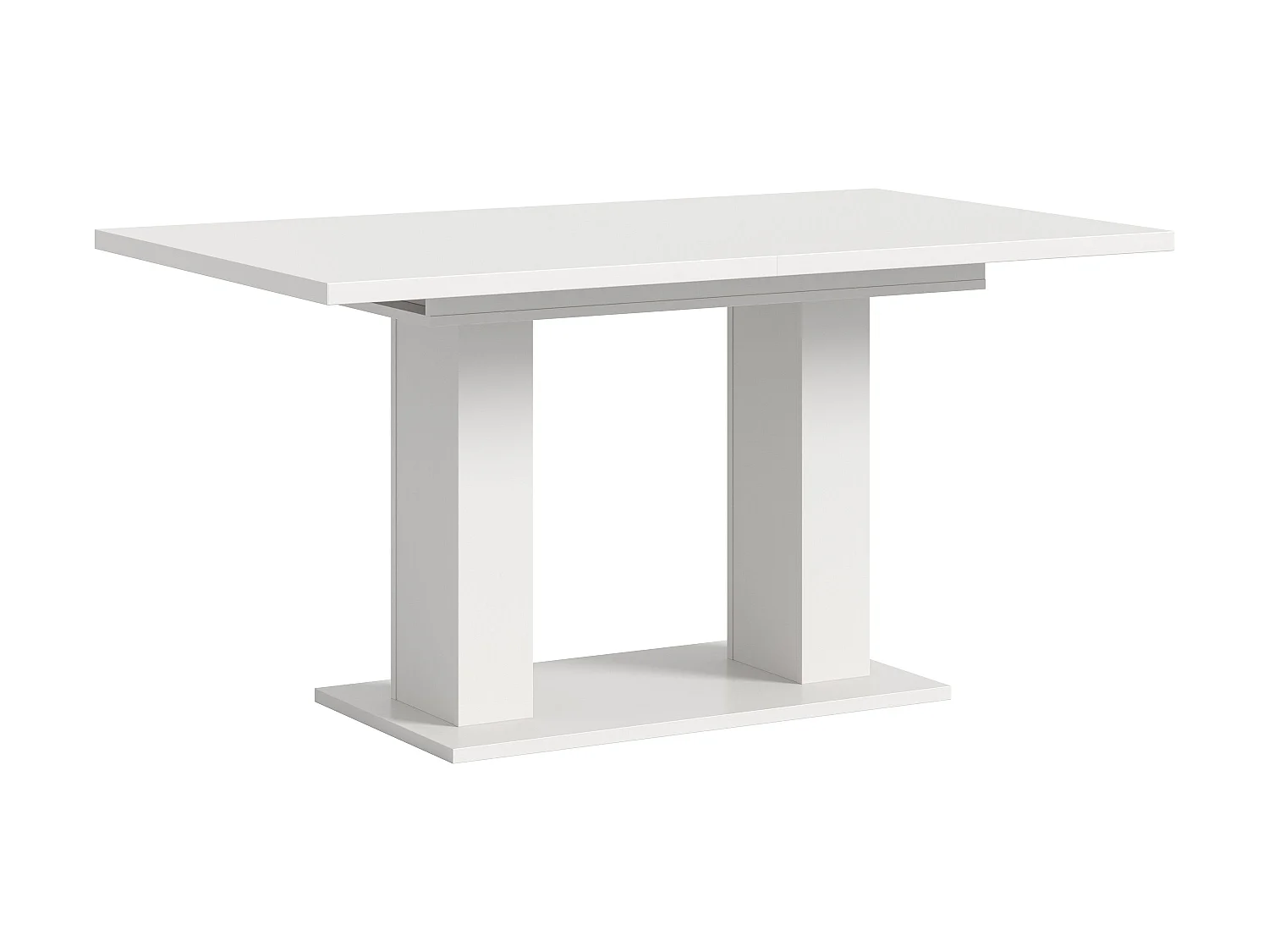 Table de salle à manger MOTION (lxhxp : env. 150x76x90 cm) avec plateau/ pied en U blanc