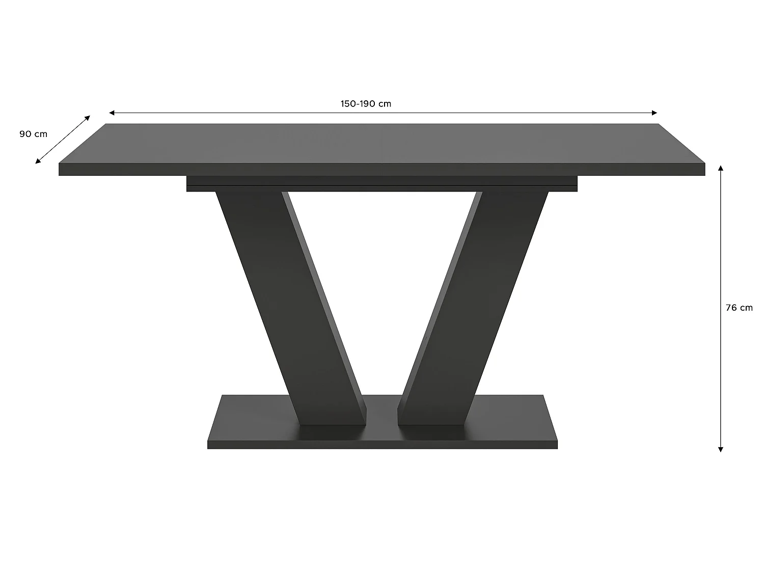 Table de salle à manger MOTION (LxHxP : env. 150x76x90 cm) en gris