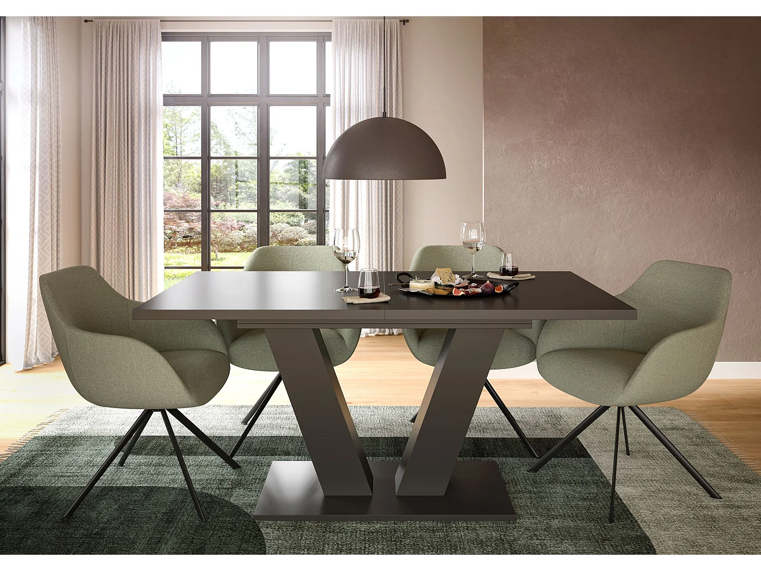 Table de salle à manger MOTION (LxHxP : env. 150x76x90 cm) en gris
