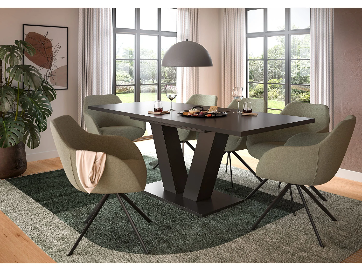 Table de salle à manger MOTION (LxHxP : env. 150x76x90 cm) en gris