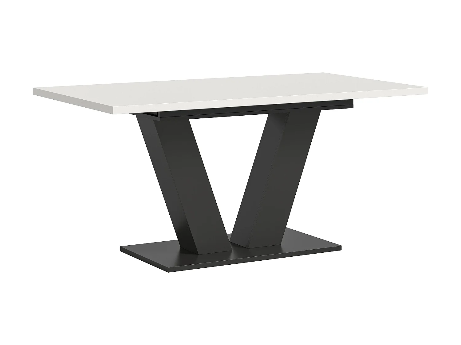 Table de salle à manger MOTION (lxhxp : env. 150x76x90 cm) avec plateau blanc / pied en V gris