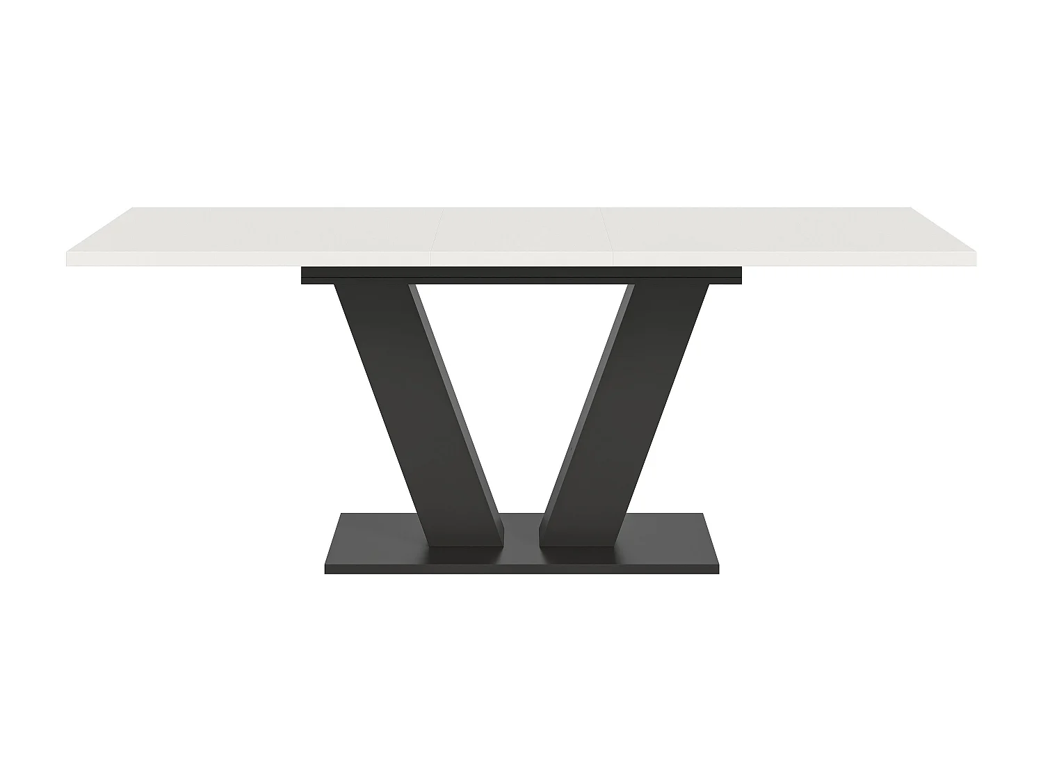 Table de salle à manger MOTION (lxhxp : env. 150x76x90 cm) avec plateau blanc / pied en V gris