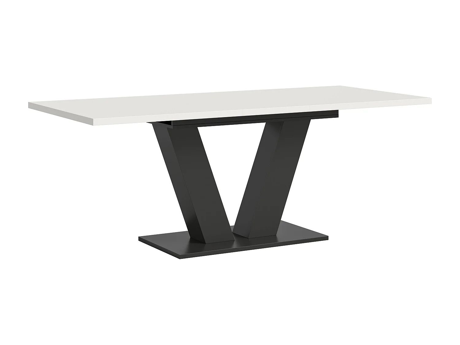 Table de salle à manger MOTION (lxhxp : env. 150x76x90 cm) avec plateau blanc / pied en V gris
