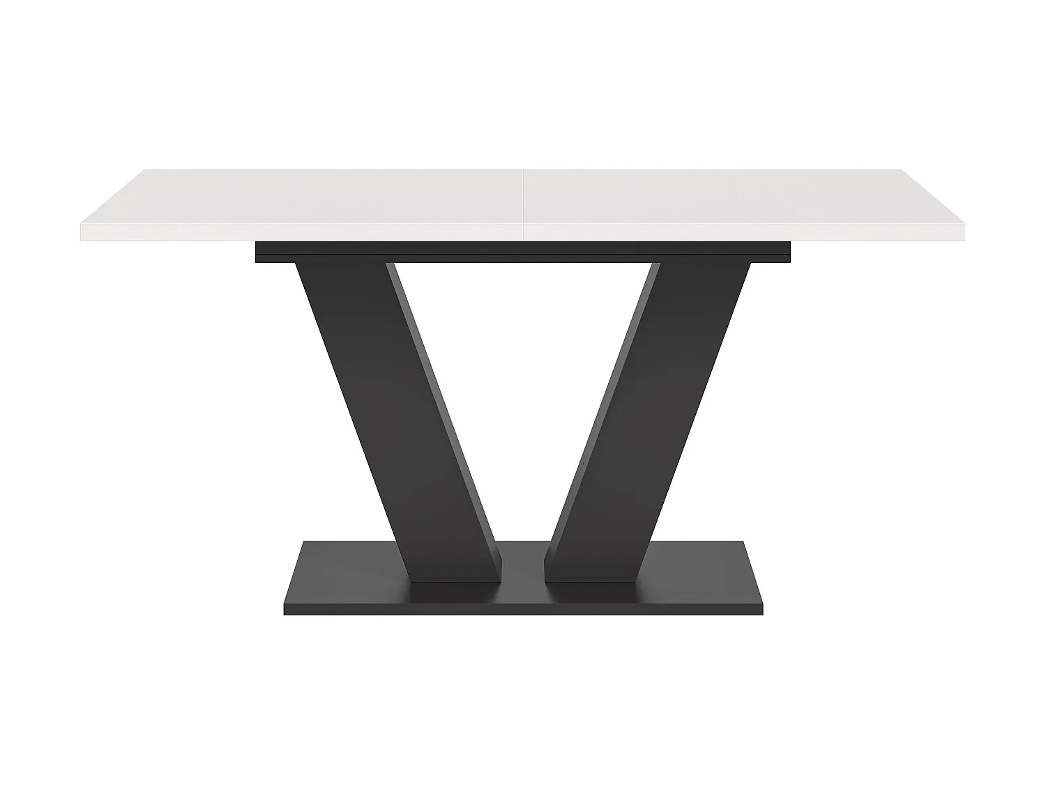Table de salle à manger MOTION (lxhxp : env. 150x76x90 cm) avec plateau blanc / pied en V gris