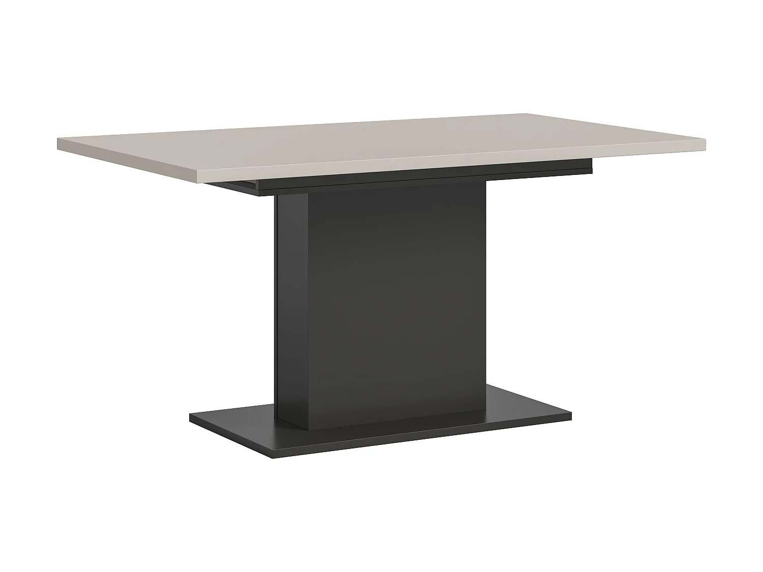 Table de salle à manger MOTION  (lxhxp : env. 150x76x90 cm)avec plateau cachemire/ pied central gris