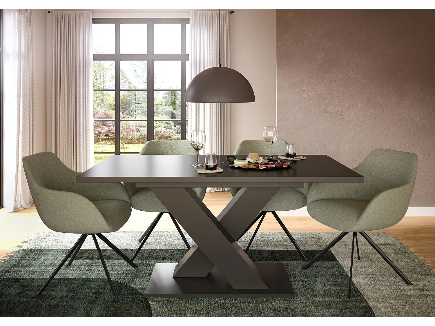 Table de salle à manger MOTION  (lxhxp : env. 150x76x90 cm), coloris gris