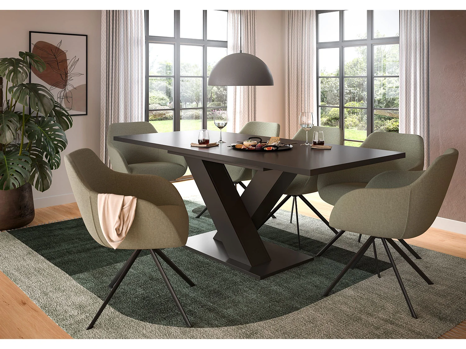 Table de salle à manger MOTION  (lxhxp : env. 150x76x90 cm), coloris gris