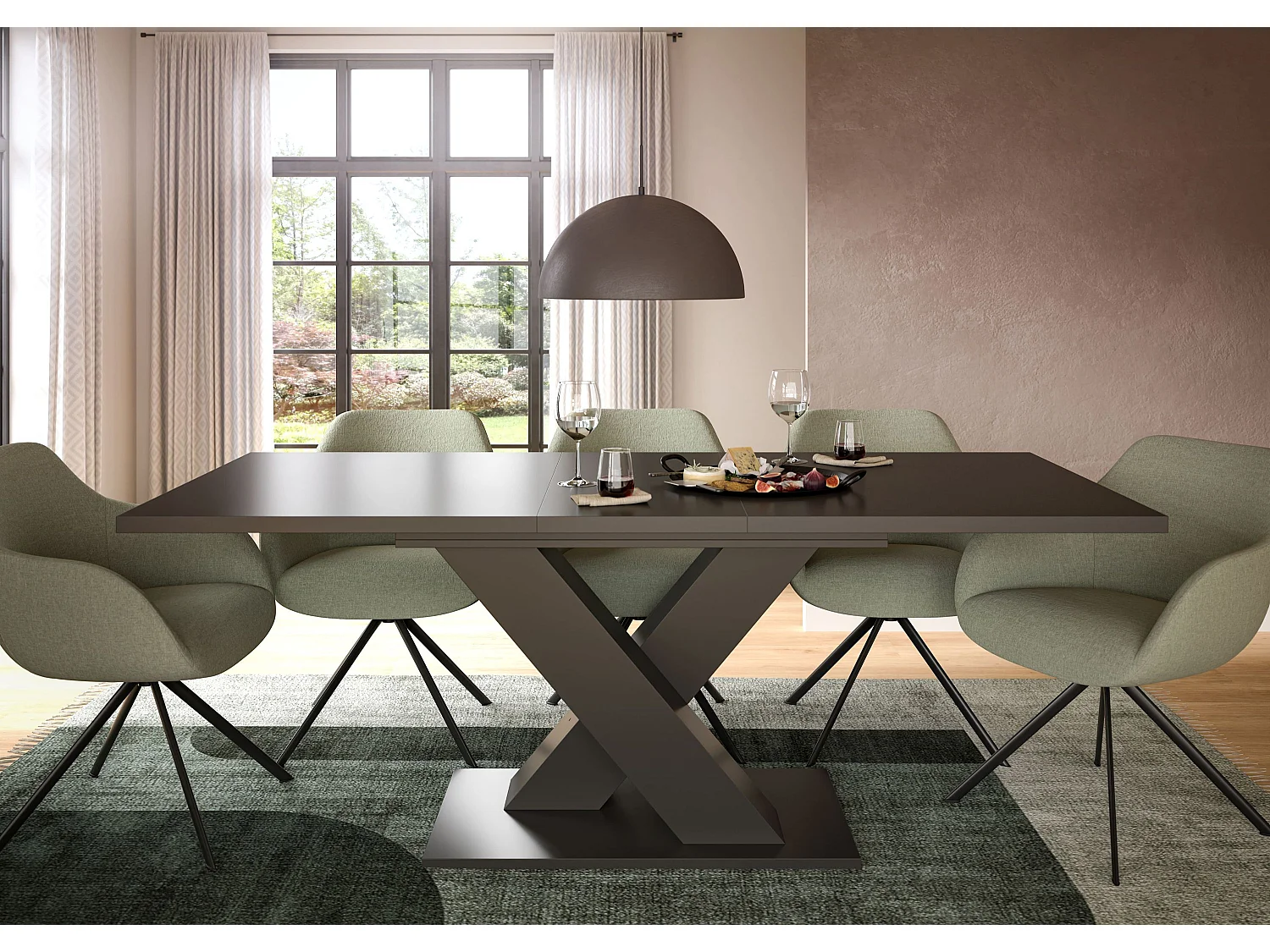 Table de salle à manger MOTION  (lxhxp : env. 150x76x90 cm), coloris gris