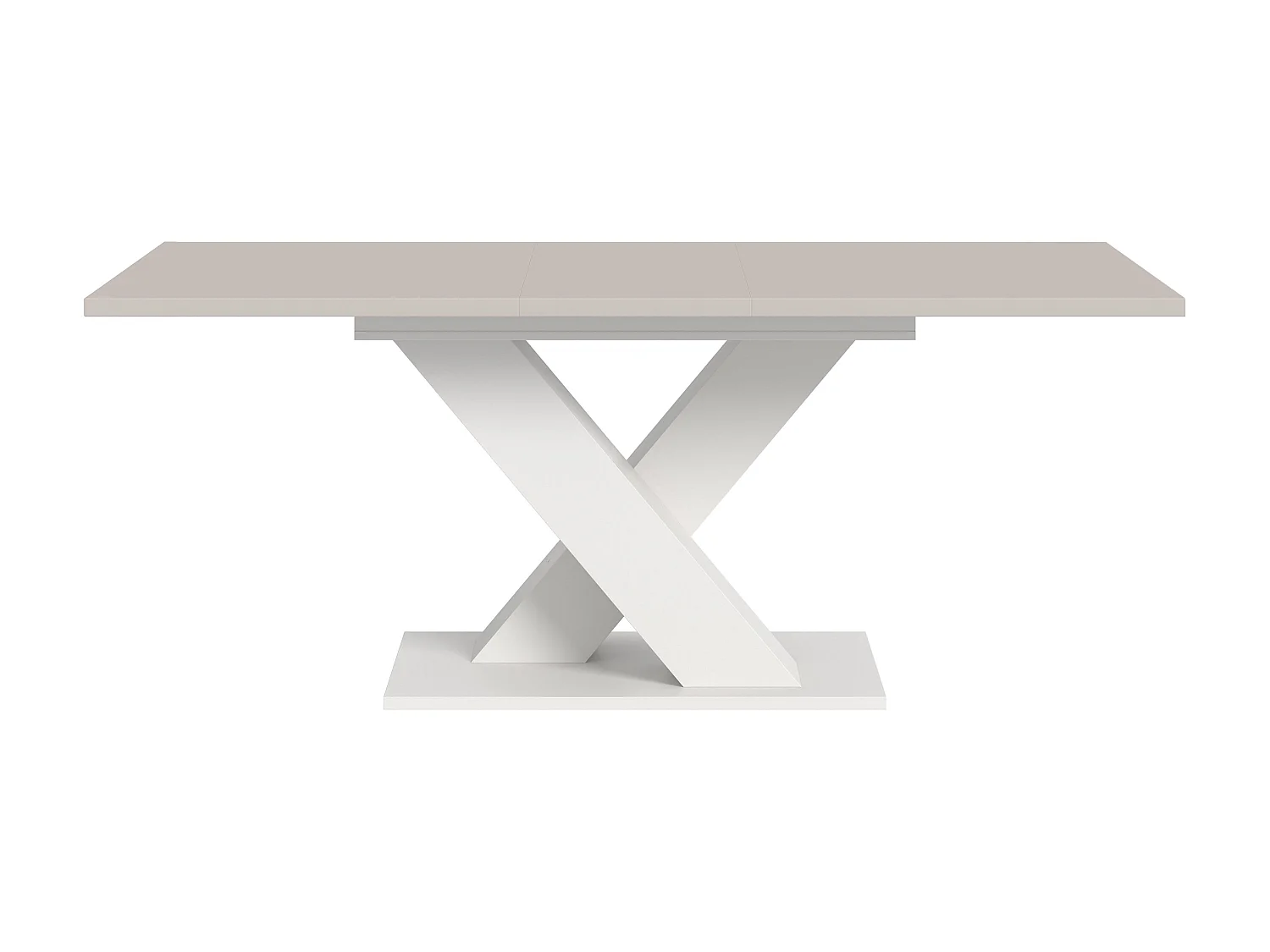 Table de salle à manger MOTION (lxhxp : env. 150x76x90 cm)avec plateau cachemire/pied en X blanc