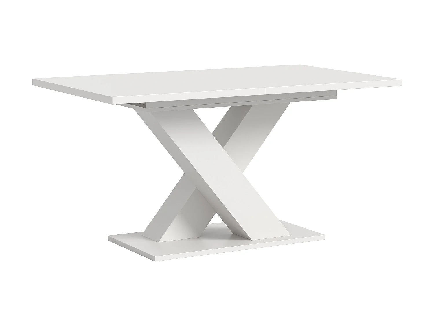 Table de salle à manger MOTION   (lxhxp : env. 150x76x90 cm) avec plateau /pied en X blanc