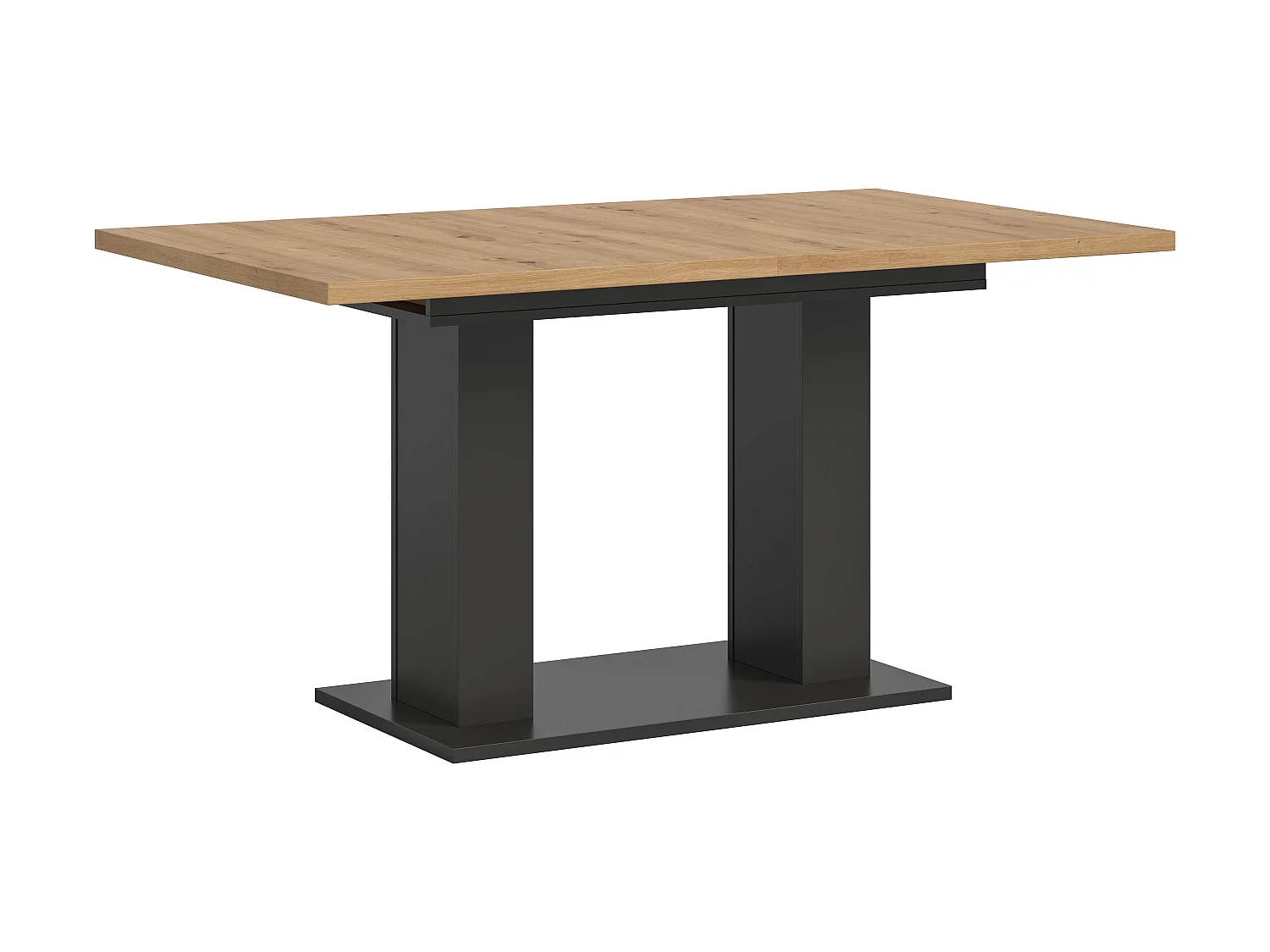 Table de salle à manger MOTION (lxhxp : env. 150x76x90 cm)avec plateau chêne artisan / pied en U gris