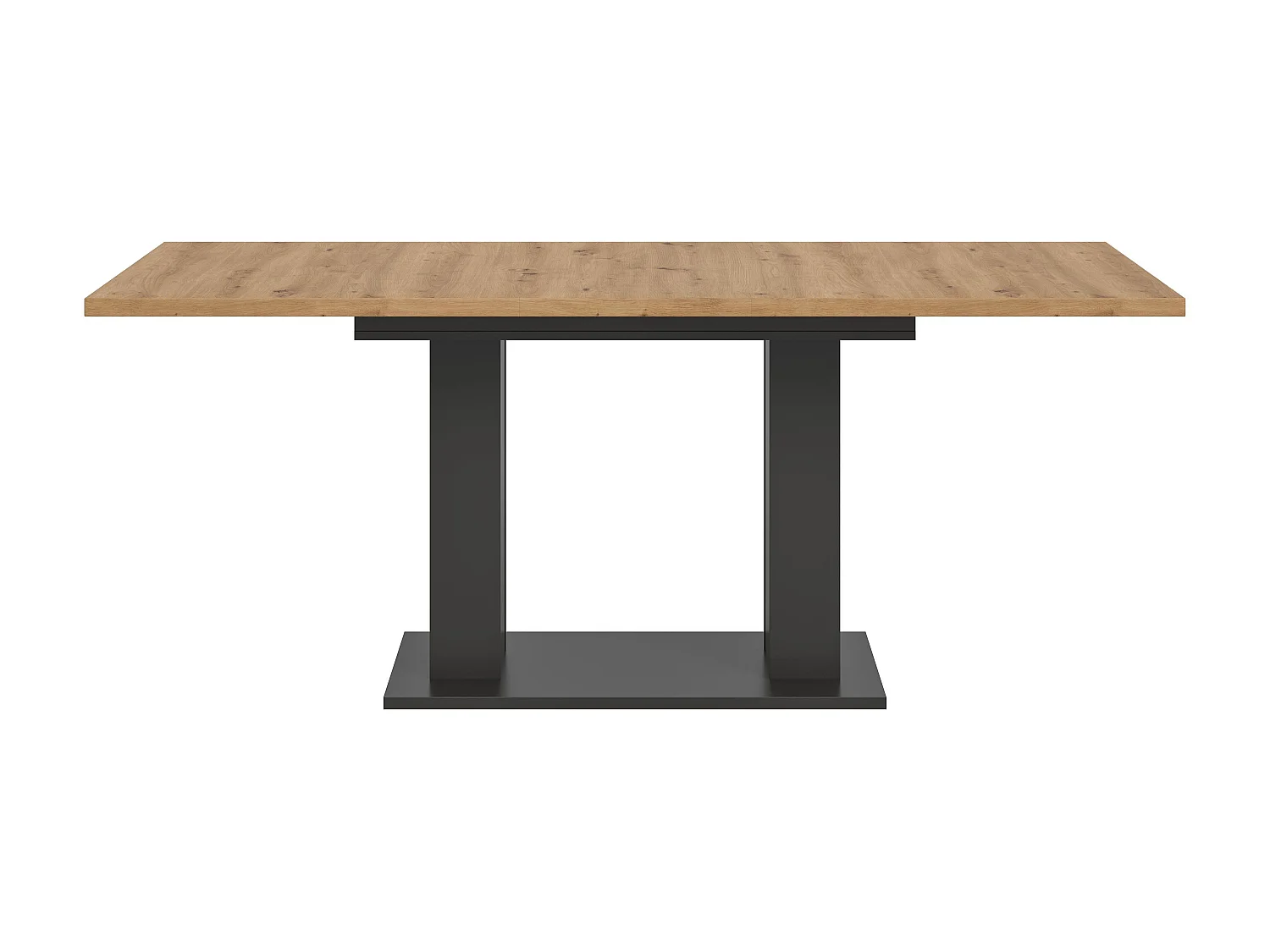 Table de salle à manger MOTION (lxhxp : env. 150x76x90 cm)avec plateau chêne artisan / pied en U gris
