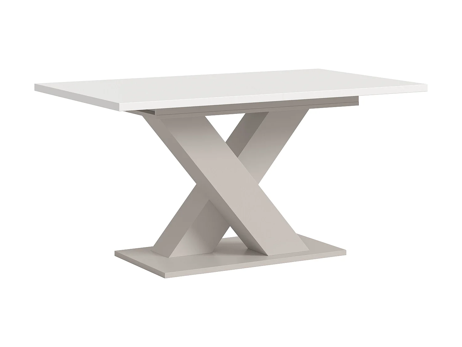 Table de salle à manger MOTION (lxhxp : env. 150x76x90 cm) avec plateau blanc / pied en X cachemire