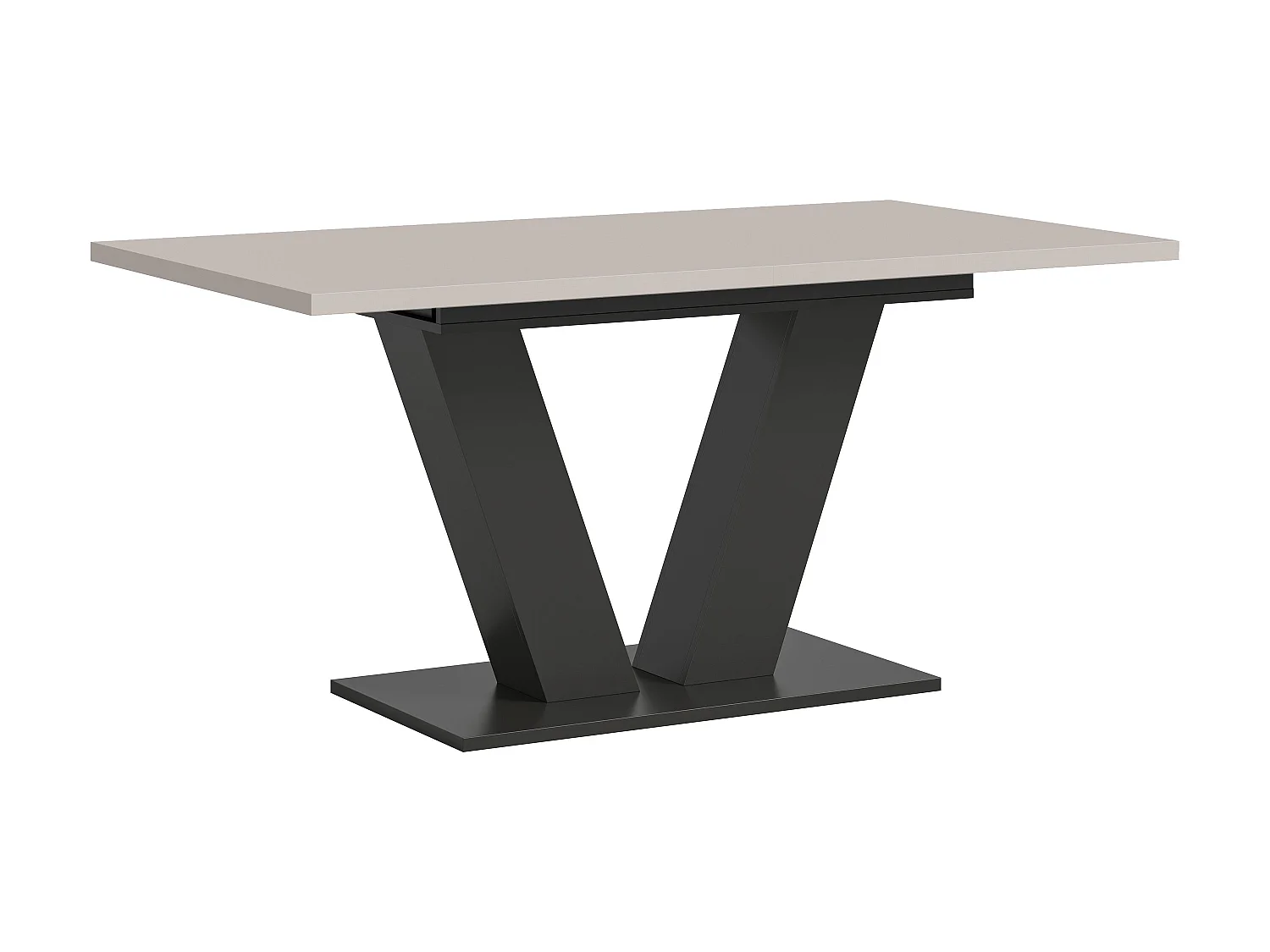 Table de salle à manger MOTION  (lxhxp : env. 150x76x90 cm) avec plateau cachemire /pied en V gris